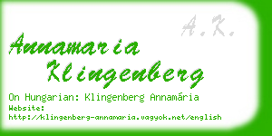 annamaria klingenberg business card